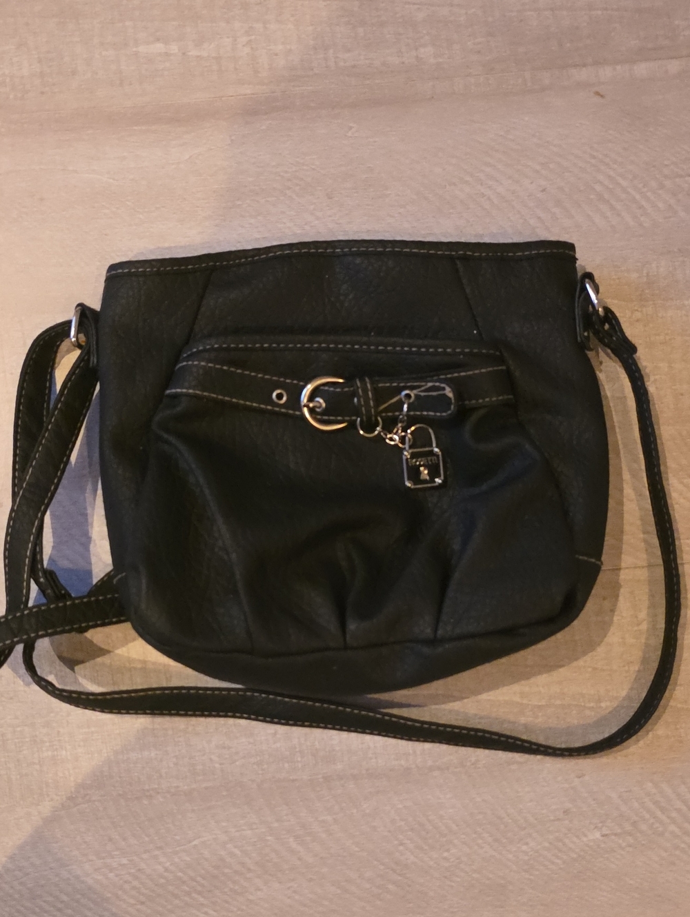 Rosetti Black Crossbody Bag with Silver Charm
